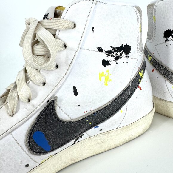 Nike Blazer Mid '77 "Paint Splatter" Men's Sneakers White DC7331-100 Sz 11 - Picture 6 of 9